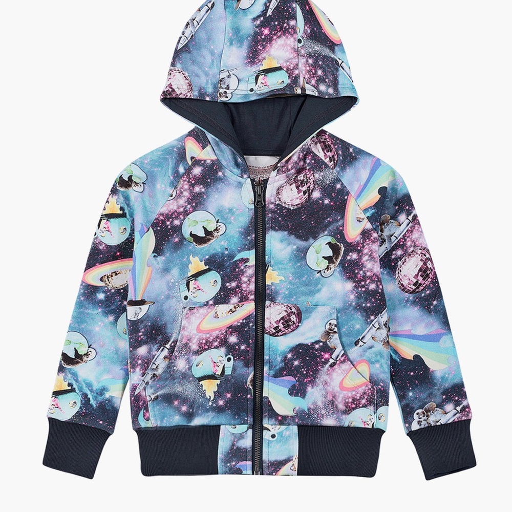 Paper Wings kids space hoodie organic cotton size 12